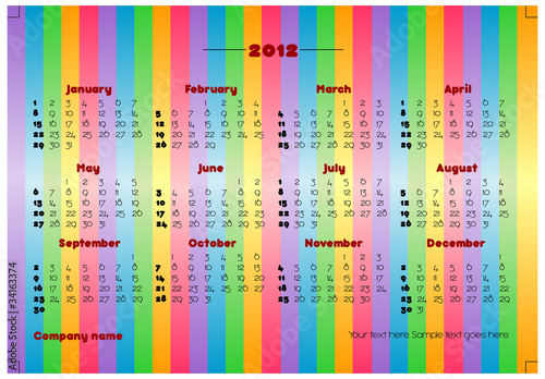 2012 calender