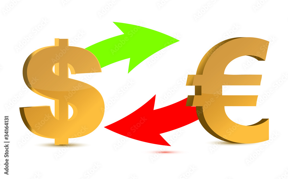 Currency exchange. Dollar and euro Currency exchange. Dollar and euro