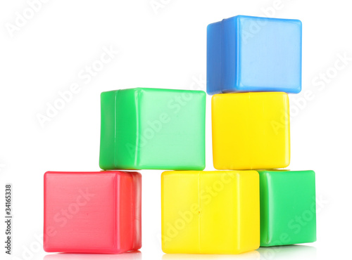 bright blocks isolated on white