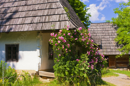 Old traditional wooden house (Ukraine). #34174503