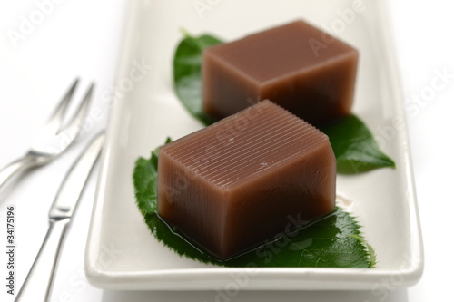 Japanese traditional dessert,Sweet bean jelly"YOKAN"