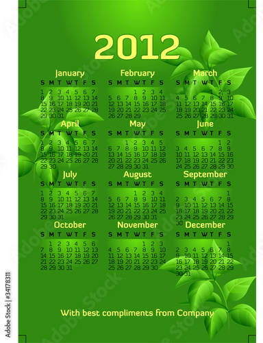 ready made 2012 new year calendar