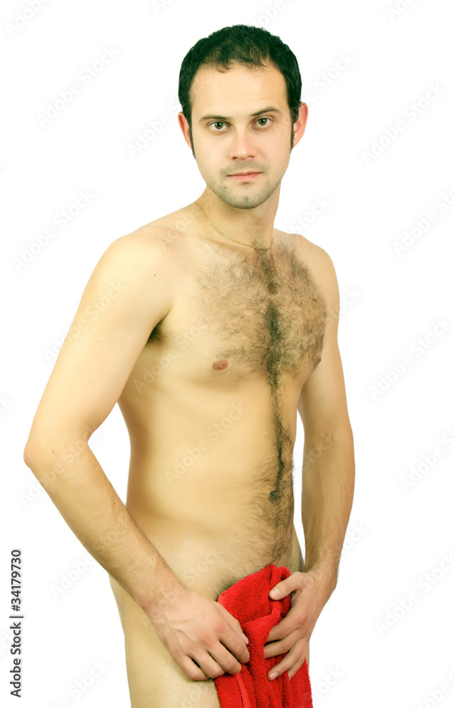 Fototapeta premium Beautiful muscular man with the towel.