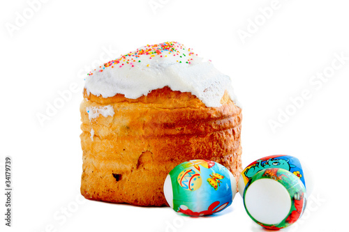Easter cake and eggs