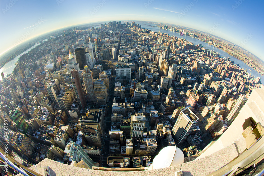 Naklejka premium view of Manhattan from The Empire State Building, New York City,