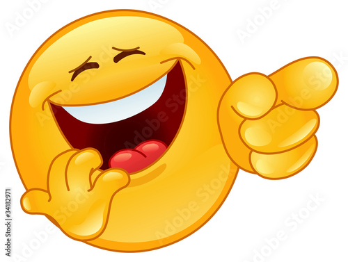 Laughing and pointing emoticon photo
