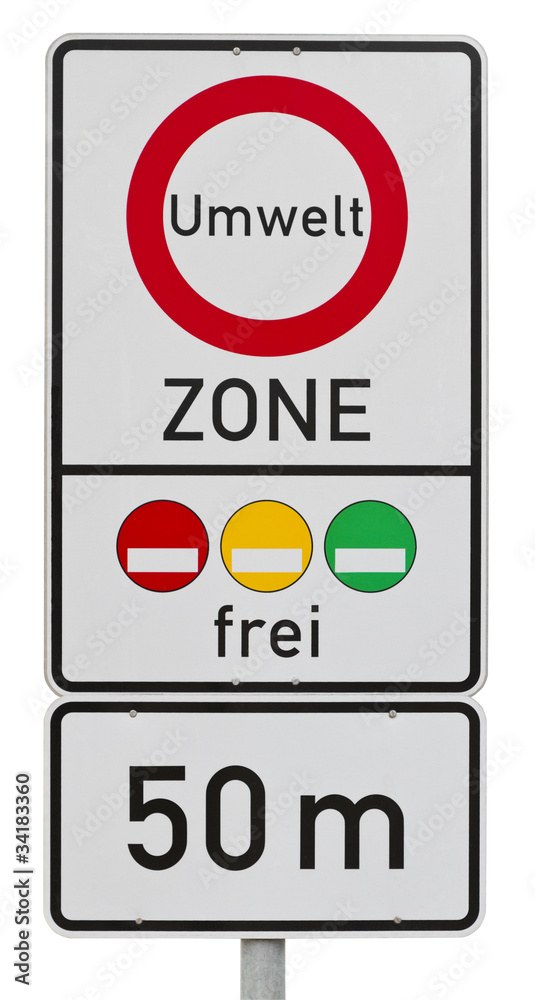 umweltzone - german traffic sign (clipping path included) umweltzone - german traffic sign (clipping path included)