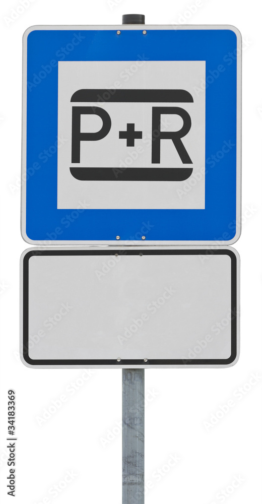 traffic sign - park and ride (clipping path included) traffic sign - park and ride (clipping path included)