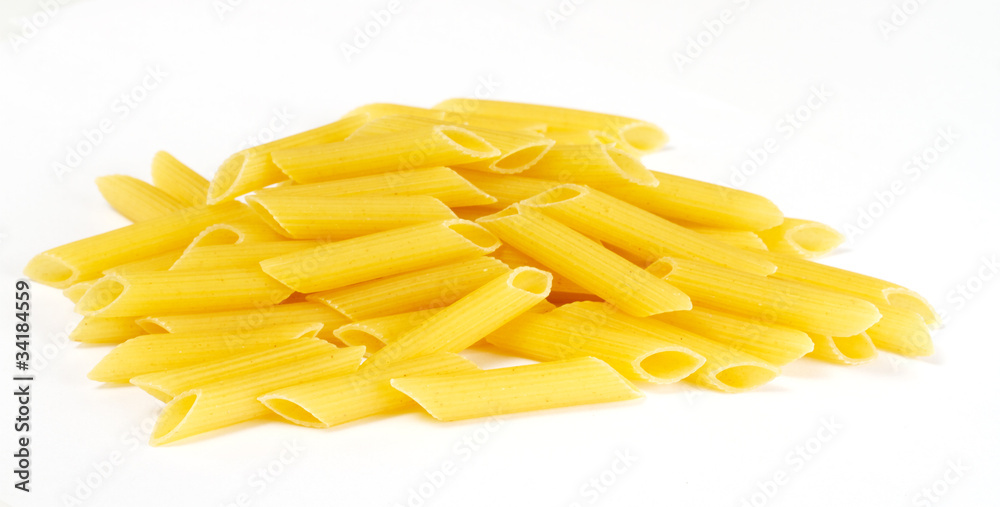 dried italian pasta on white background dried italian pasta on white background