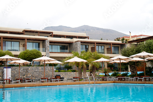 Swimming pool at luxury villa, Rhodes Greece © Andrei Starostin