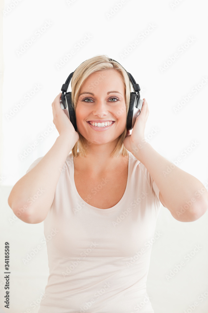 Portrait of a lovely woman enjoying some music Portrait of a lovely woman enjoying some music