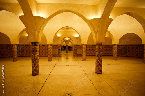 Lighted interior of Hammam Turkish bath