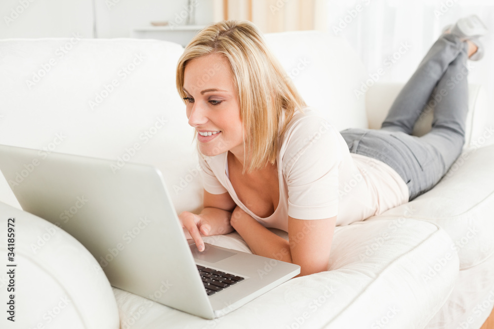 Lovely woman using a notebook Lovely woman using a notebook