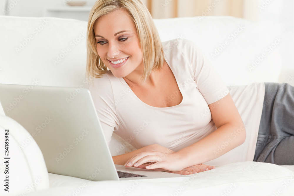 Cute woman using a notebook Cute woman using a notebook