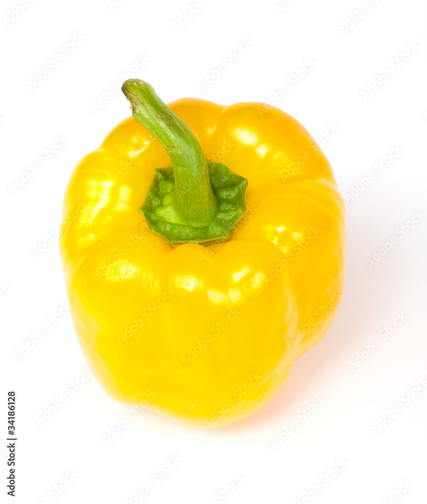 yellow pepper paprika on white background isolated yellow pepper paprika on white background isolated