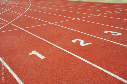 Abstract View Of Running Track With Lane Numbers