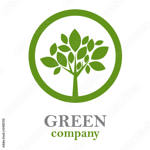 Logo green tree, forestry companies # Vector