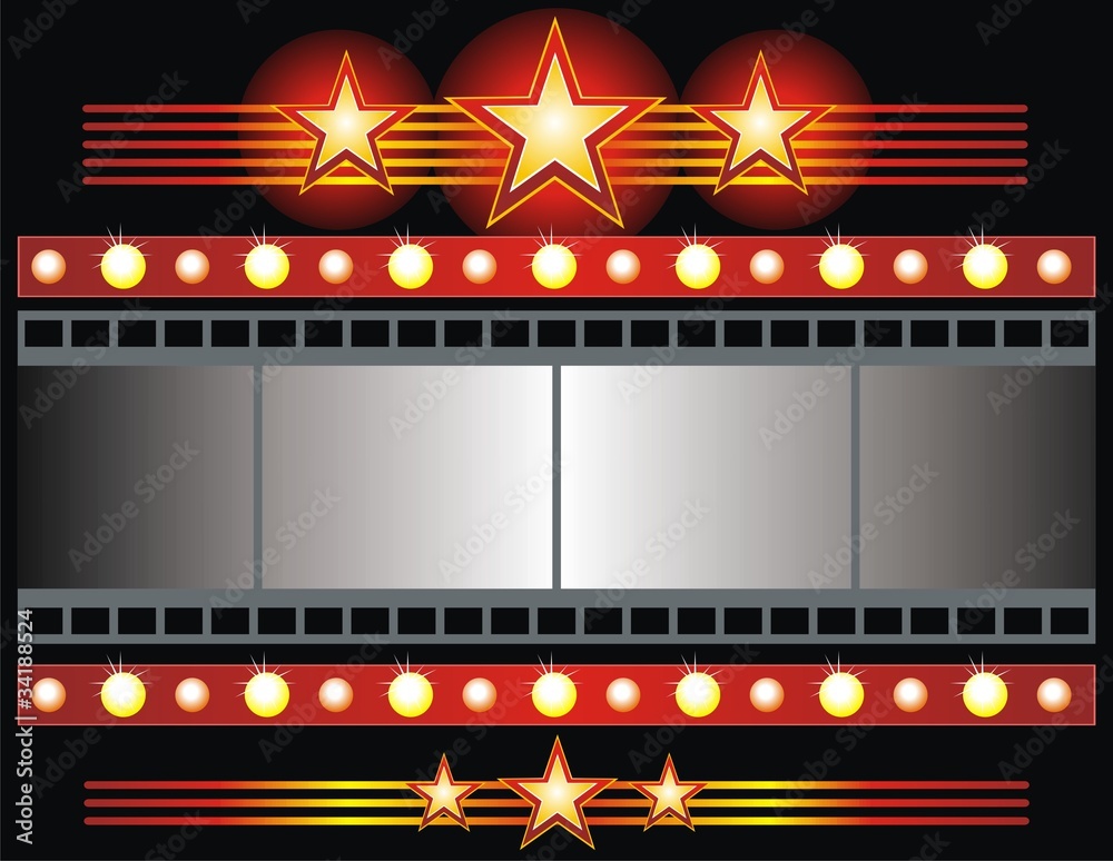 Obraz premium Star shape neon for poster at cinema event