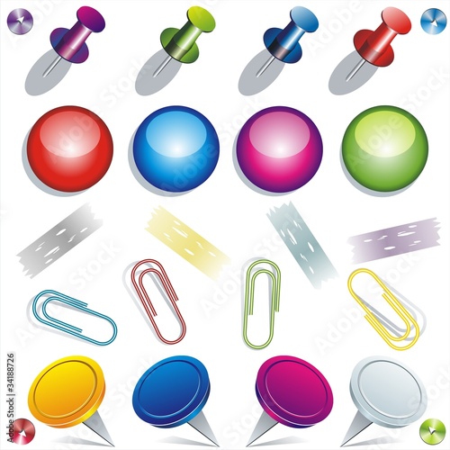 Vector push pin collection