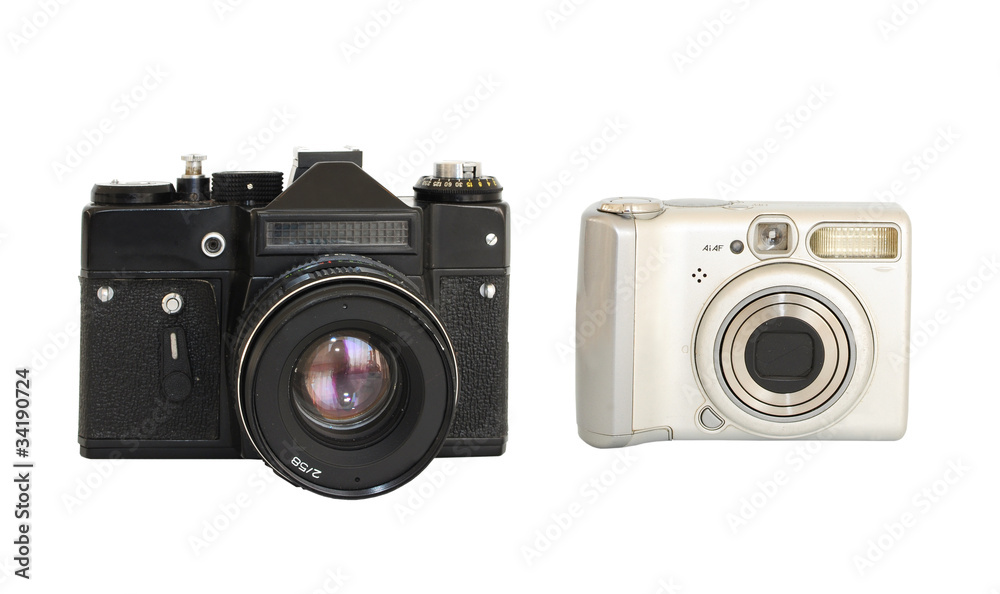Vintage and modern photocameras