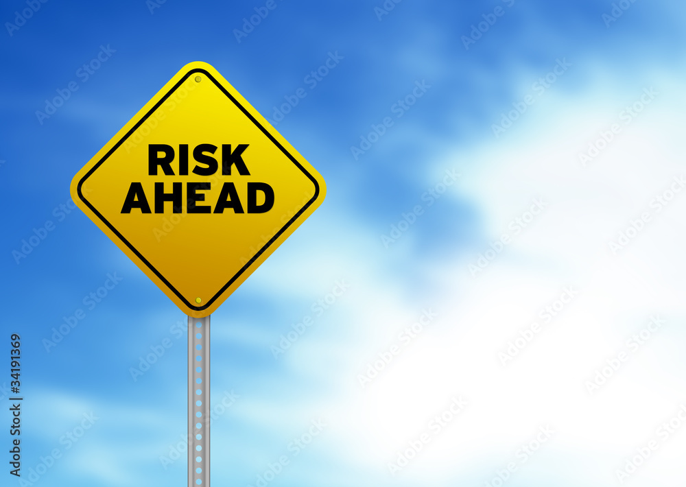 Risk Ahead Road Sign Risk Ahead Road Sign