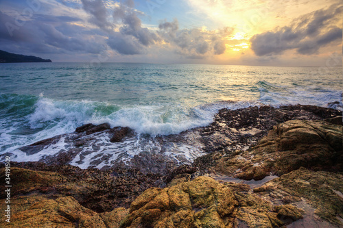 Tropical colorful sunset.