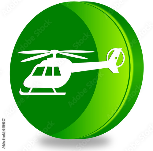 Helicopter glossy icon