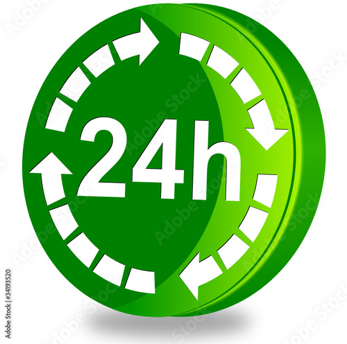 24 hours  glossy icon