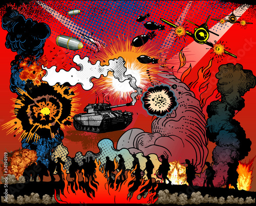 Cartoon war explosions