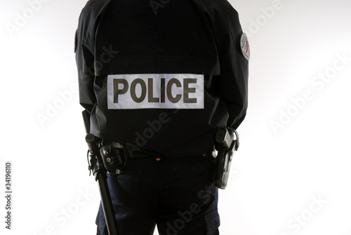 policier gilet fluo, police