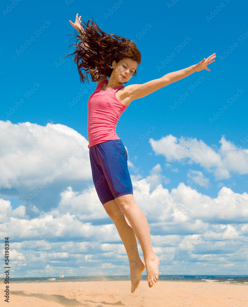 Obraz premium Jumping Portrait Beauty