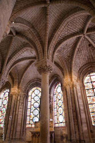 Paris - interior of santuar from Saint Denis gothic cathedral