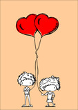 милые детские мультики с воздушными шарами в форме сердца
