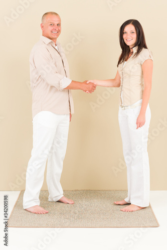 Casual business people attractive handshake