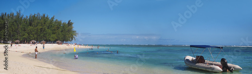 Panoramic view of Flic en Flac beach, Mauritius photo