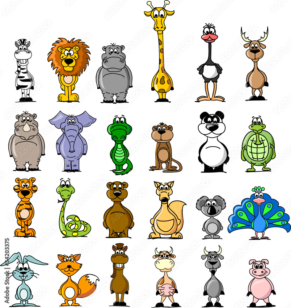 Fototapeta premium Большой набор различных животных