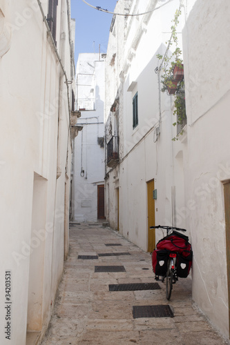 Cisternino  Brindisi  Puglia  Italy   Old town and bicycle