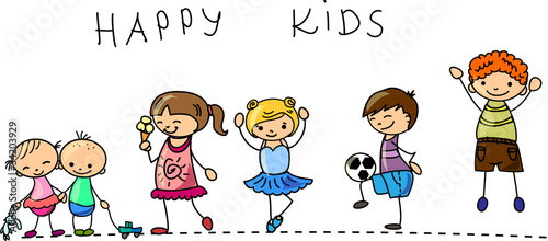 Установить счастливых детей