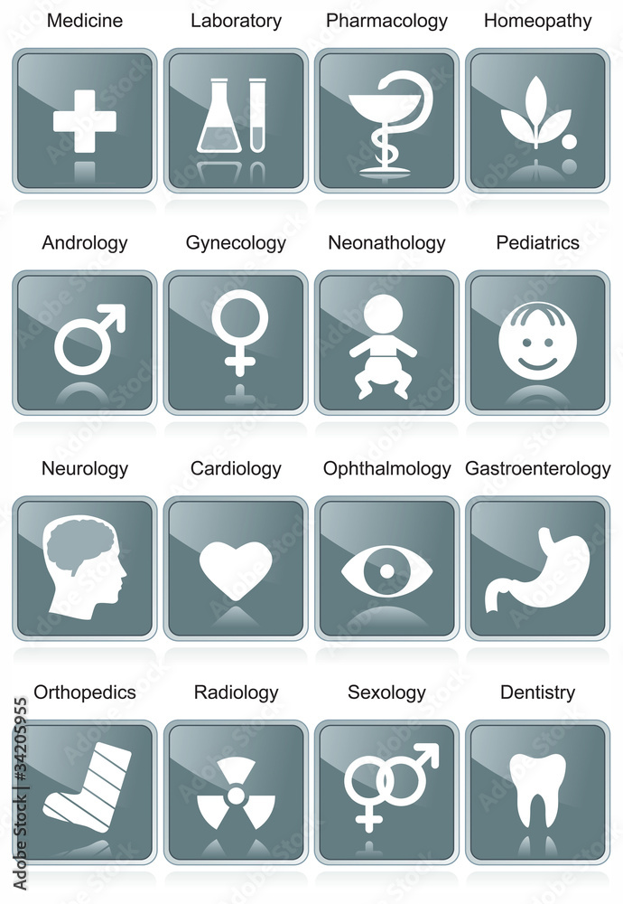 Medical icons set. Signs, symbols, vector illustration Stock Vector