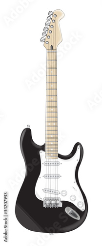 Chitarra nera - vettoriale
