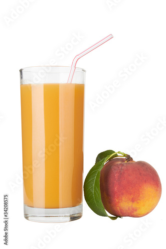 Fresh peach juce in glass