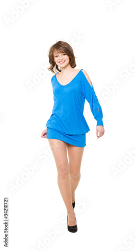 charming girl in a blue short dress © Igor Dmitriev