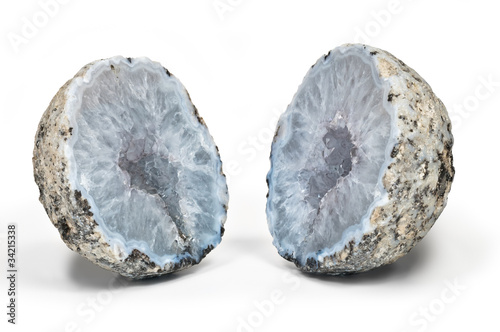 Crystal geode divided in two parts photo