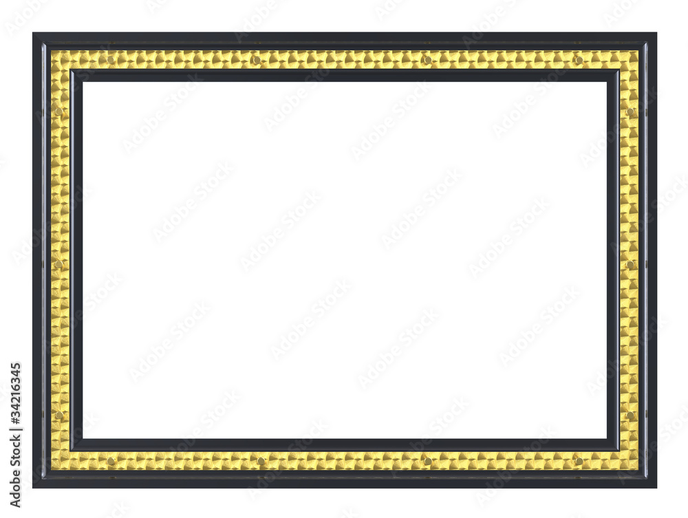 Gold-black frame isolated on white background. Gold-black frame isolated on white background.