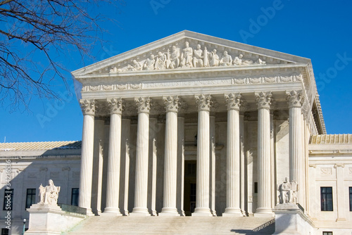 The front on the the US Supreme Court in Washington, DC.