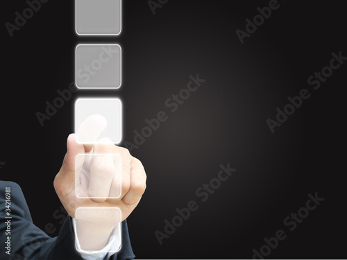 Business hand press touchscreen