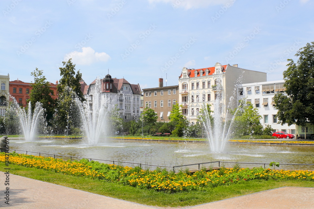 Cottbus, Stadtpark mit Wasserspiele