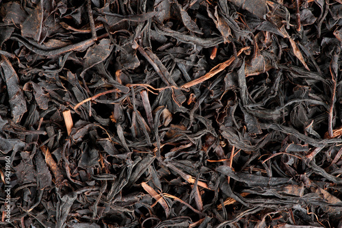 dry black tea leaves