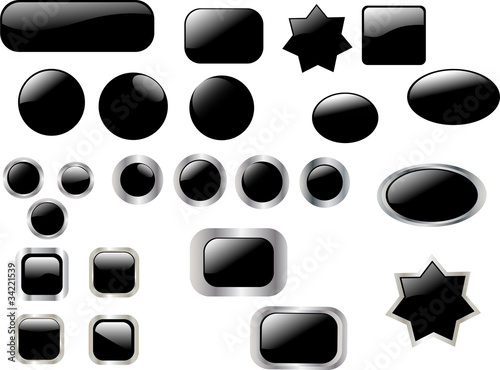 black button collection - vector