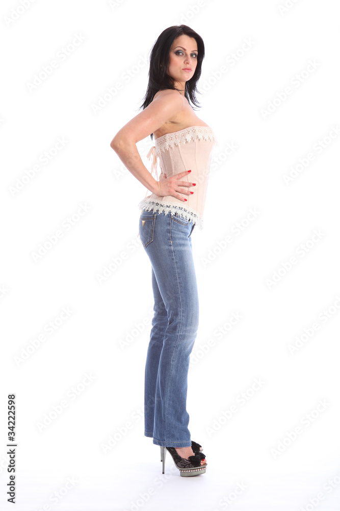 Beautiful long legged woman in sexy corset top Beautiful long legged woman in sexy corset top